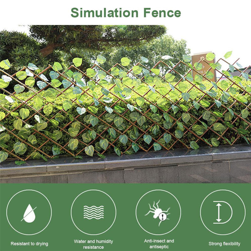 Artificial Retractable Garden Fence Wood Vines