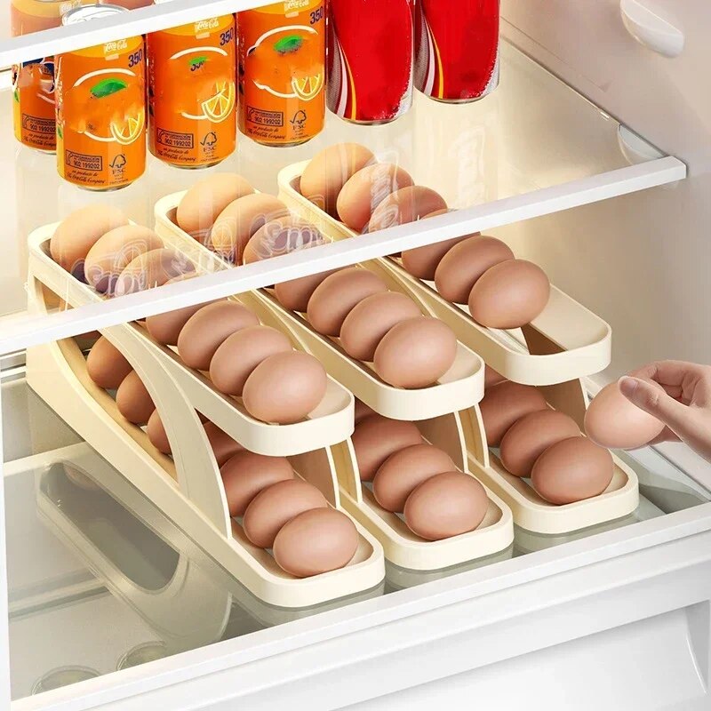 Automatic Scrolling Egg Rack Holder Storage Box