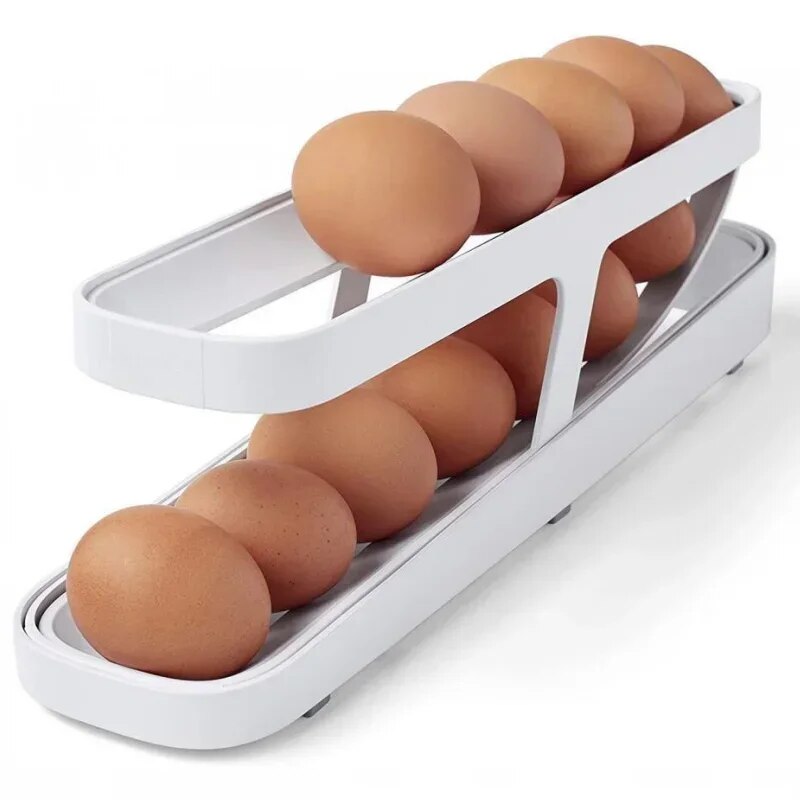 Automatic Scrolling Egg Rack Holder Storage Box